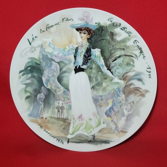 VTG 1976 D’Arceau Limoges Collectors Plate Léa la Femme Fleur la Belle Epoque 19 - Picture 1 of 10